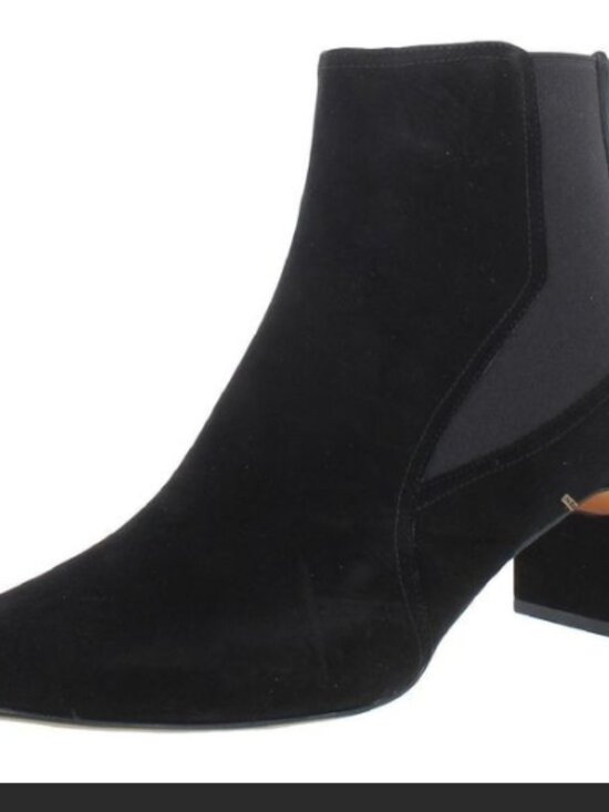 Cole Haan Etta Almond‑Toe Block Heel Ankle Bootie Black Suede Size 9 NWT - Picture 6 of 6